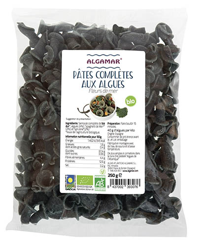 Pâtes complètes aux algues fleurs de mer BIO 250 gr