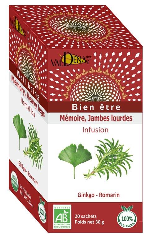 Valdena BIO 12 x 20 infusion gingko/romarin