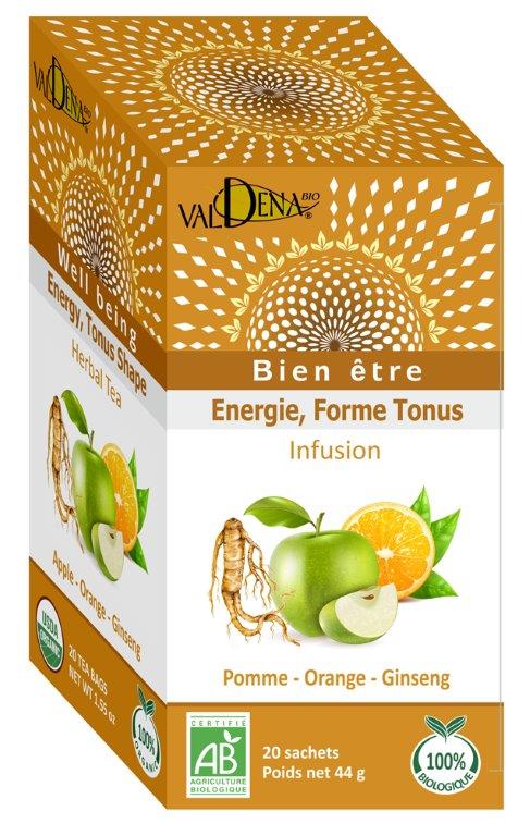 Valdena BIO 12 x 20 infusion pomme/orange/ginseng