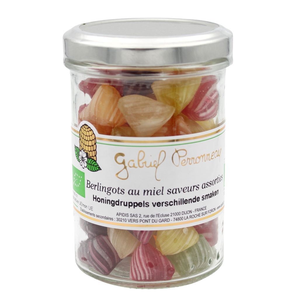 Berlingots rayés au miel BIO 170 gr — Carton de 6 pces