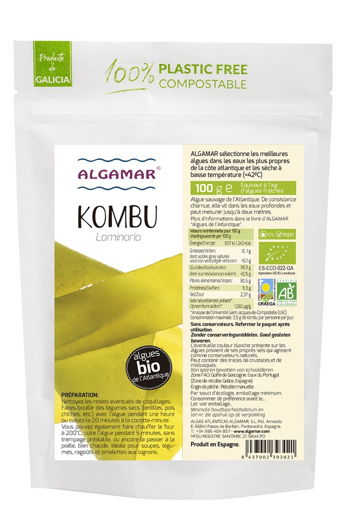Algue KOMBU BIO 100 gr — Carton de 5 pces