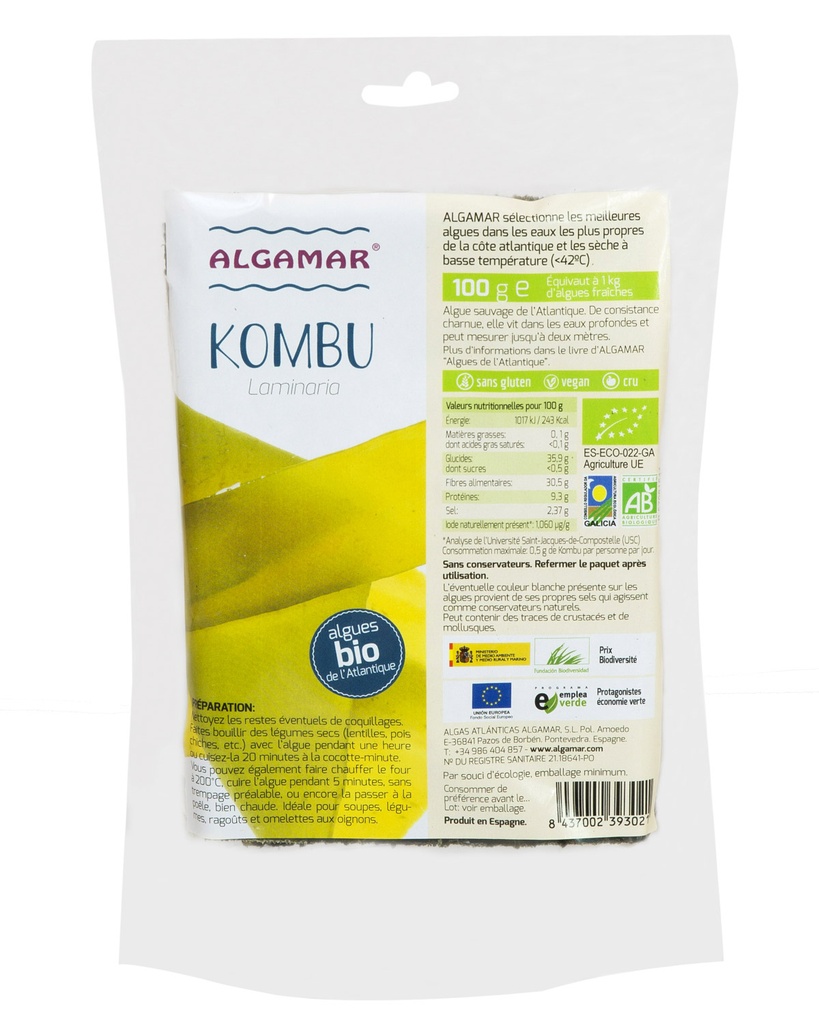 Algue KOMBU BIO 8 x 50 gr