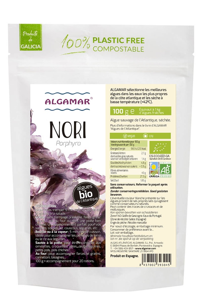 Algue Nori en flocons BIO 4  x 100 gr