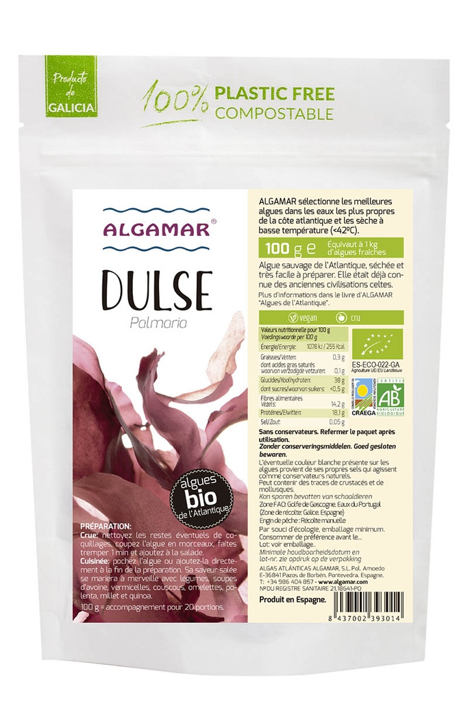 Algue DULSE BIO 4  x 100 gr