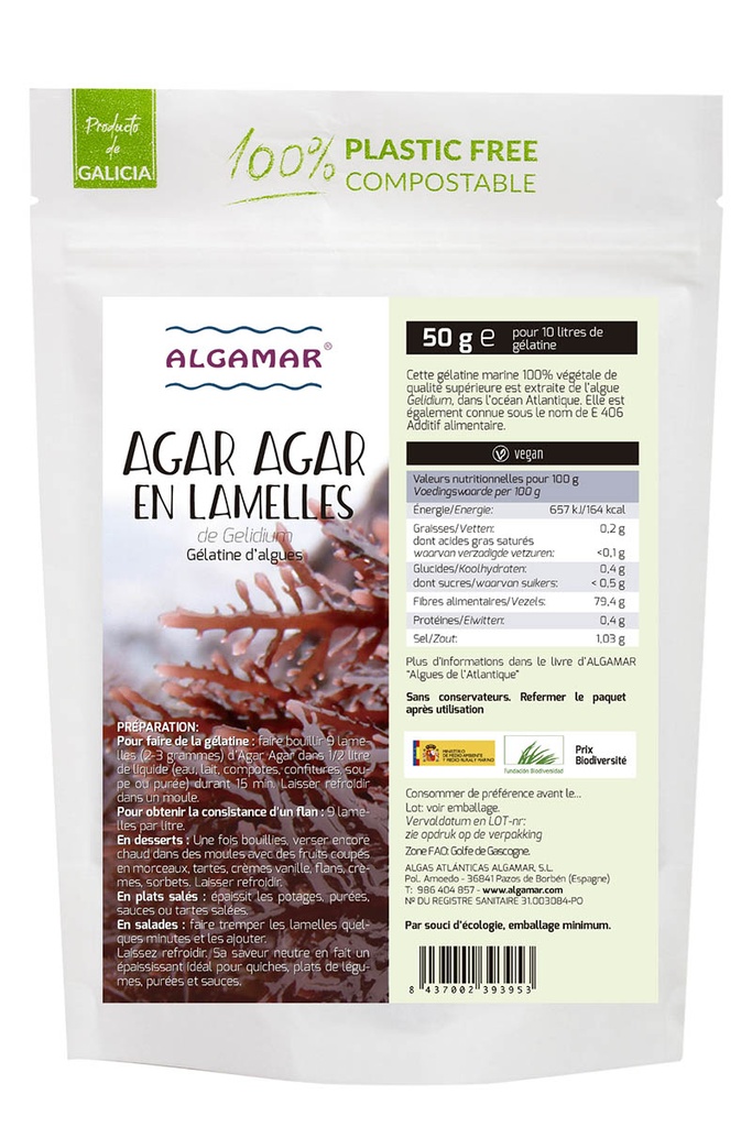 Agar-Agar en lamelles BIO 4  x 50 gr