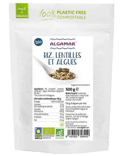 Soupe riz lentilles algues BIO 8  x 500 gr