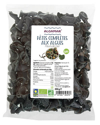 Pâtes complètes aux algues fleurs de mer BIO 250  gr — Carton de 8 pces