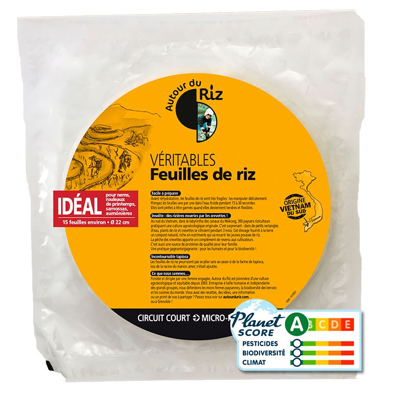 Feuilles de Riz blanc BIO 10  x 150 gr