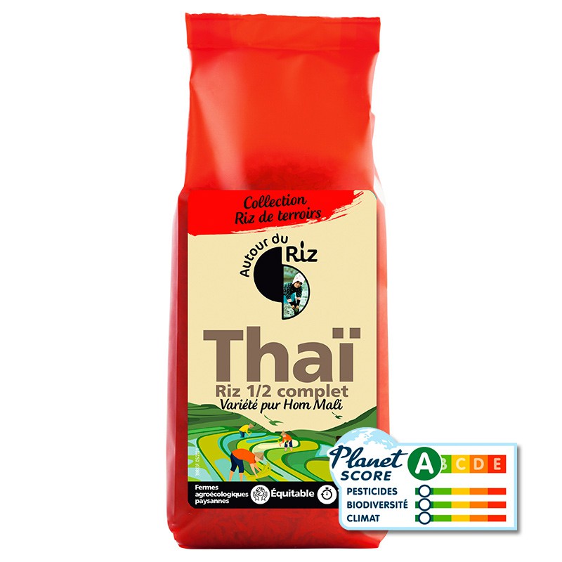Riz thaï 1/2 complet - commerce équitable BIO 500 gr — Carton de 12 pces