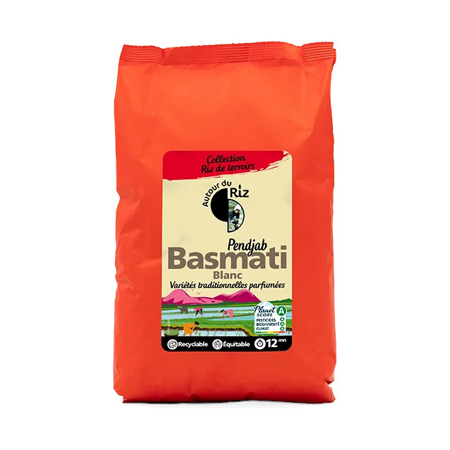 Riz Basmati Blanc - commerce équitable BIO 2kg — Carton de 4 pces
