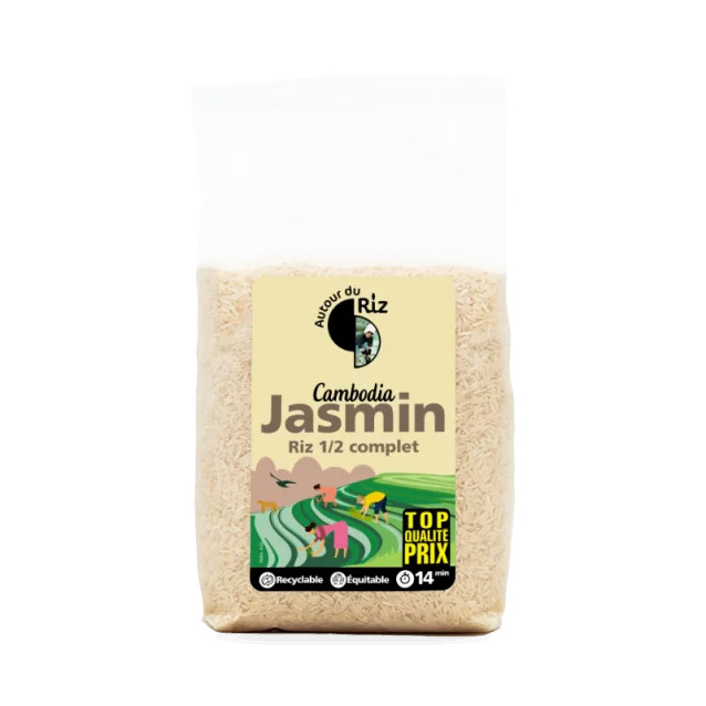 Riz Jasmin 1/2 complet - commerce équitable BIO 4 x 2 kg