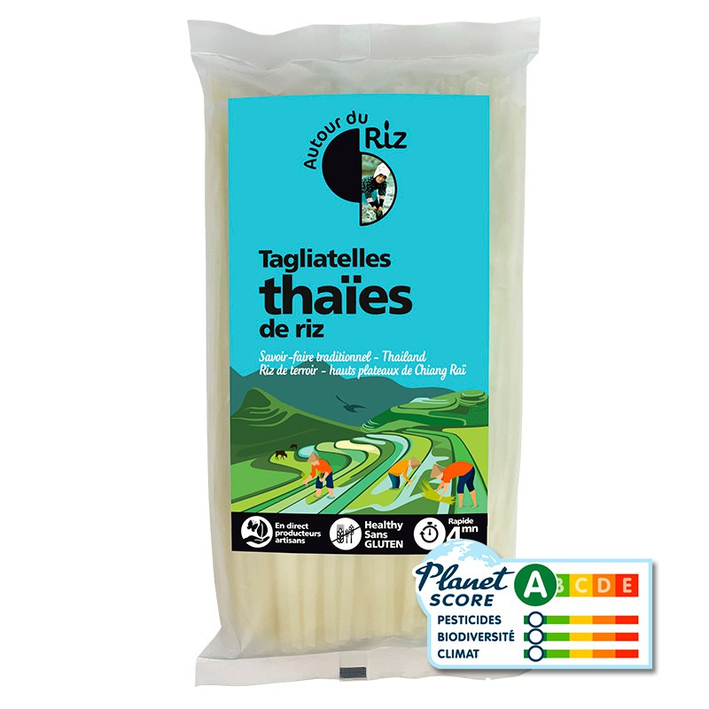 Tagliatelles Thaïes de riz blanc BIO 12  x 400 gr