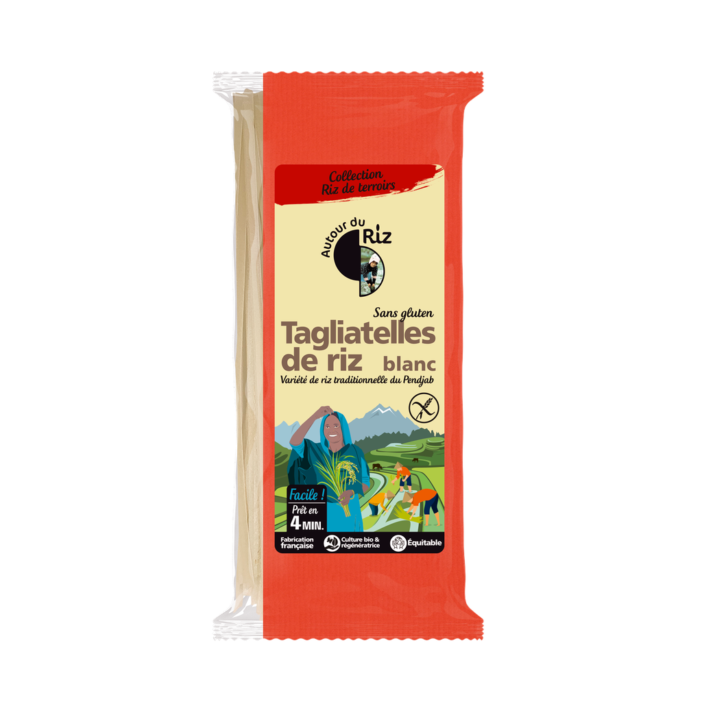 Tagliatelles thaies de riz blanc BIO 400 gr — Carton de 12 pces