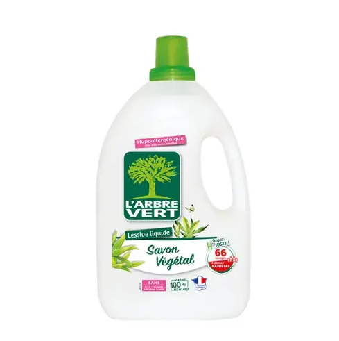 Lessive liquide savon végétal 4 x 3 L - 66 doses