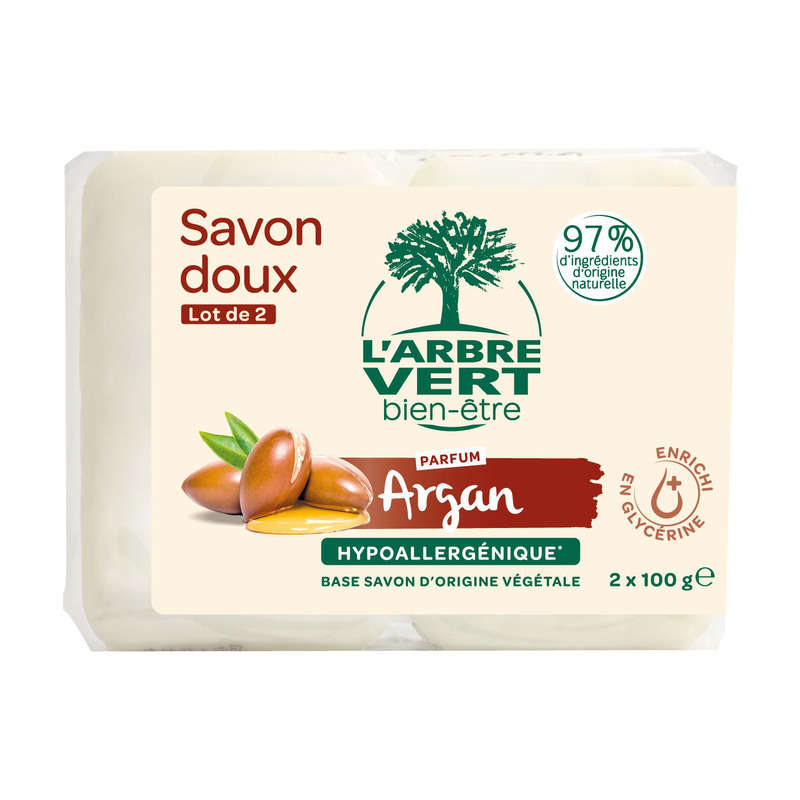 Savon doux argan 24 x (2 x100 g)
