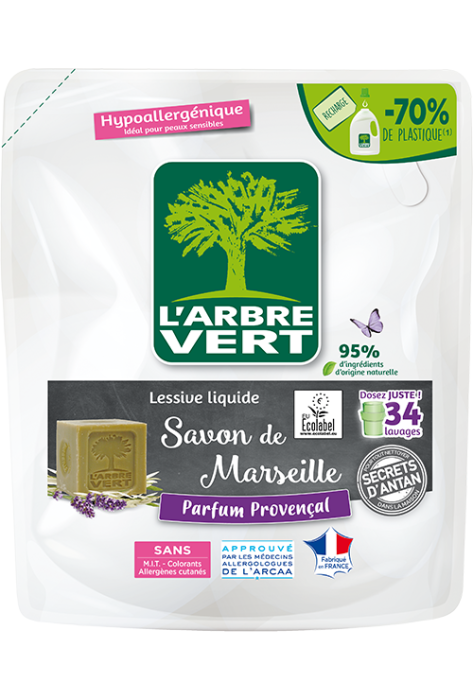 Recharge lessive liquide savon Marseille 33 doses  6 x 1,5 L