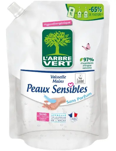 Recharge vaisselle main Peaux sensibles 6 x 1 L
