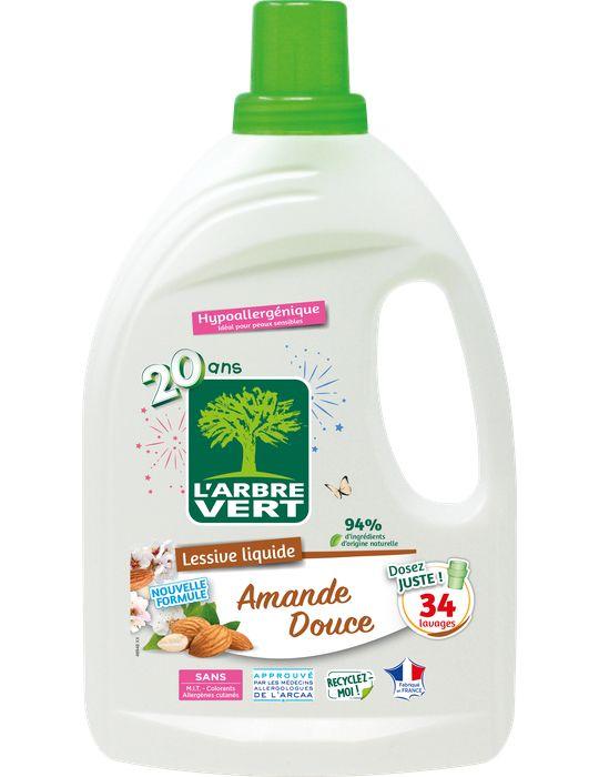Lessive liquide amande douce 6 x 1,53 L - 34 lavages