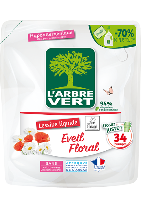 Recharge lessive liquide florale 6 x 1,53 L - 34 lavages