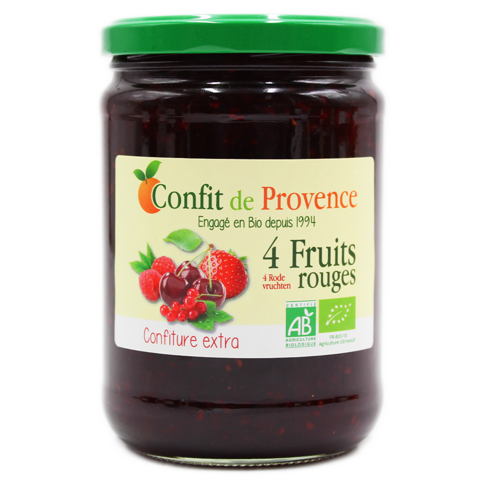 Confiture Extra - 4 Fruits rouges BIO 650 gr — Carton de 6 pces