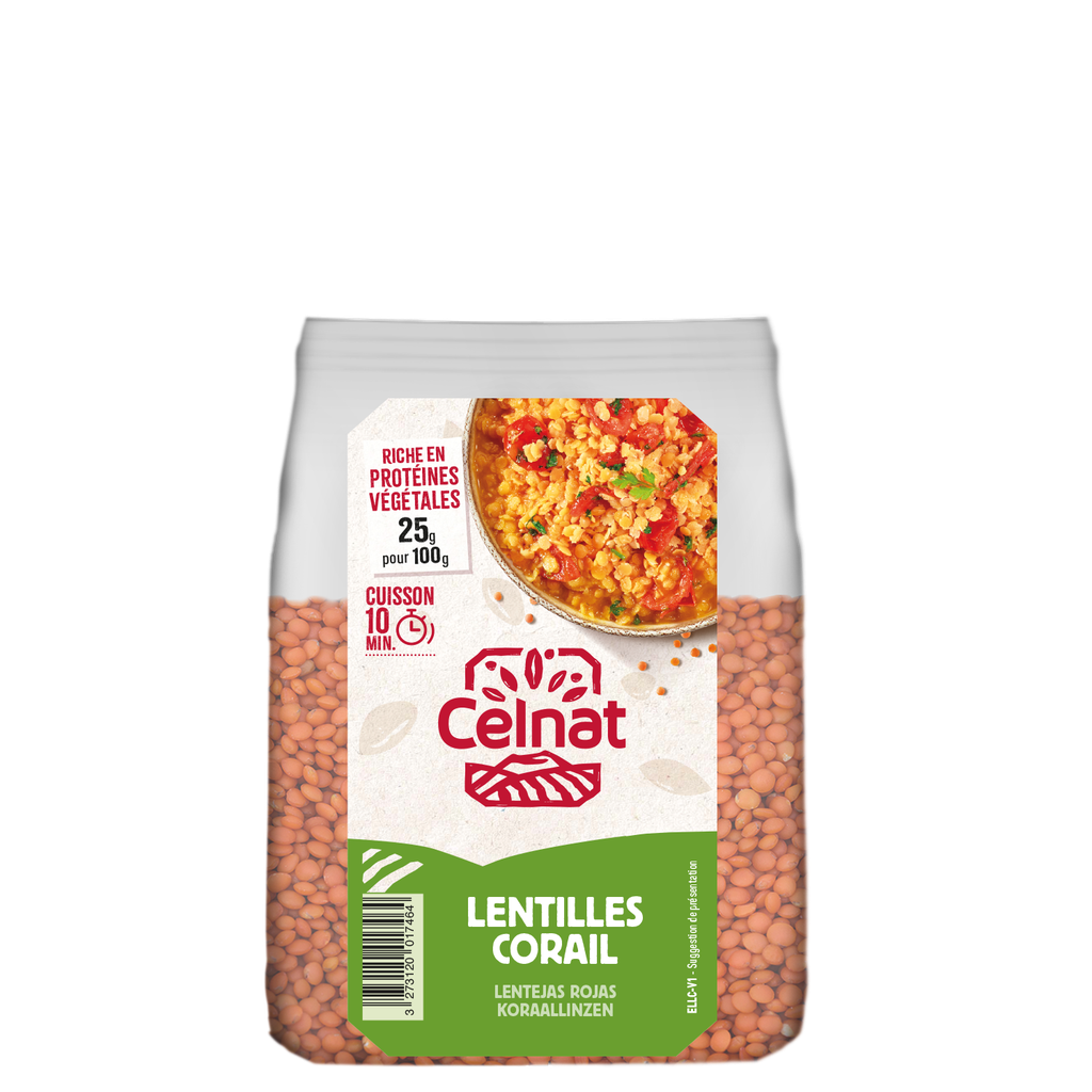 Lentilles corail BIO 500 gr — Carton de 6 pces