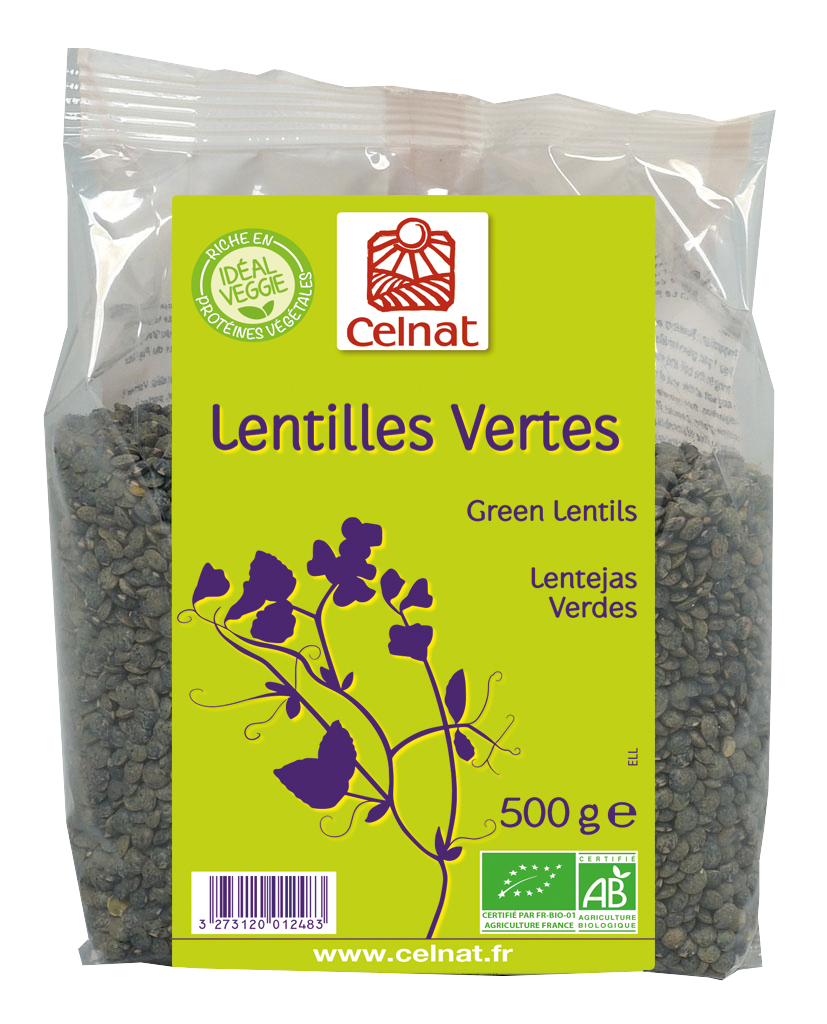 Lentilles vertes BIO 6 x 500 gr