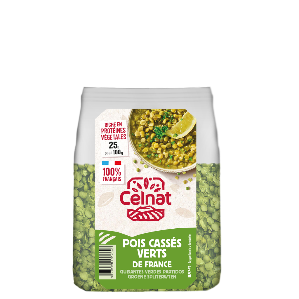 Pois cassés verts BIO 500 gr — Carton de 6 pces