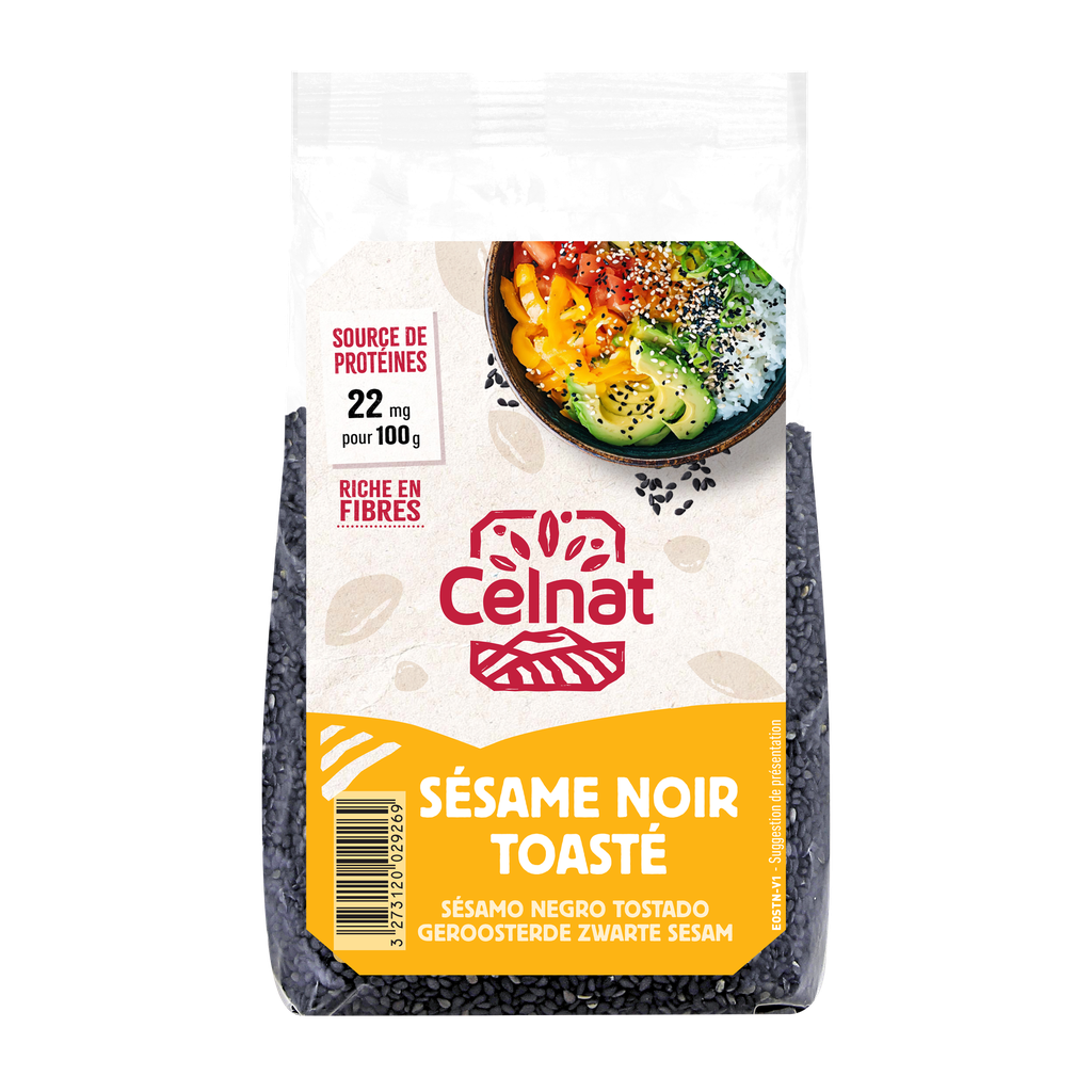 Sésame noir toasté BIO 250 gr  — Carton de 8 pces