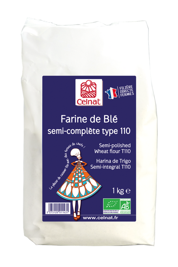 Farine de blé semi-complet T110 BIO 10 x 1kg