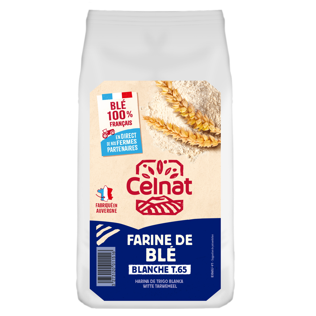Farine de blé blanche type T65 BIO 1kg — Carton de 10 pces