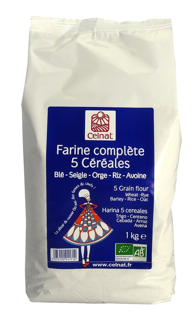 Farine complète 5 céréales BIO 6 x 1kg