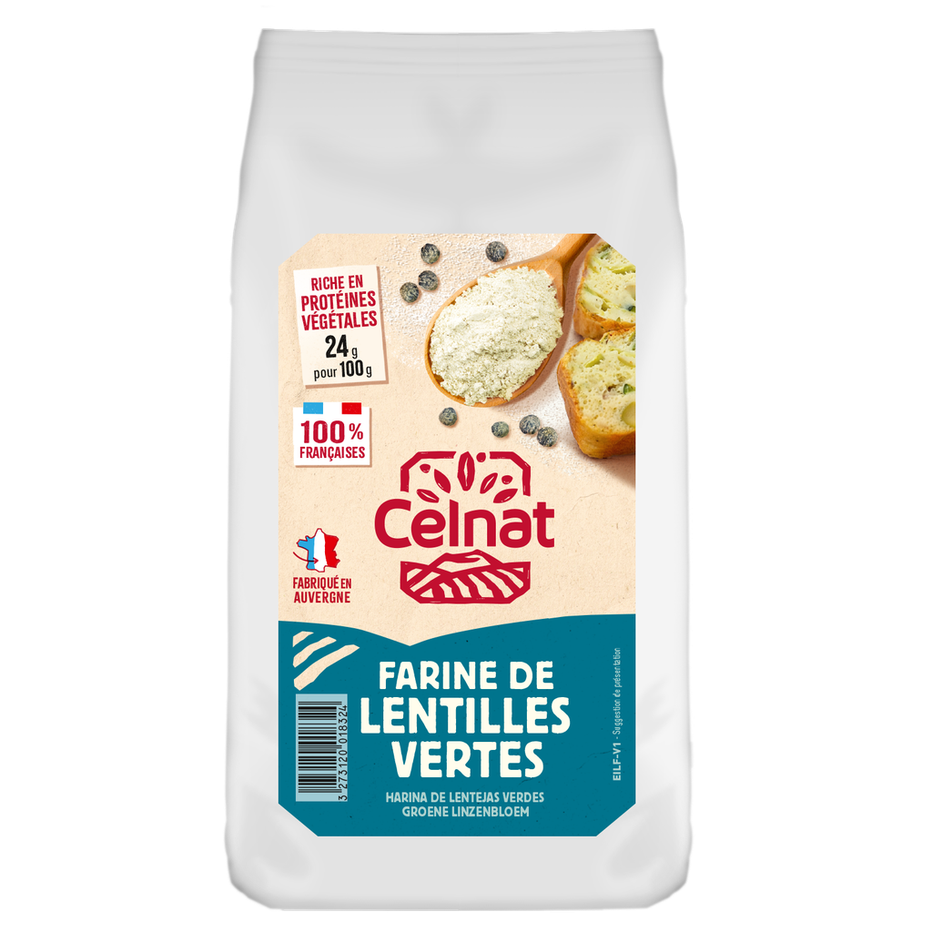 Farine de lentilles vertes BIO 500 gr — Carton de 6 pces