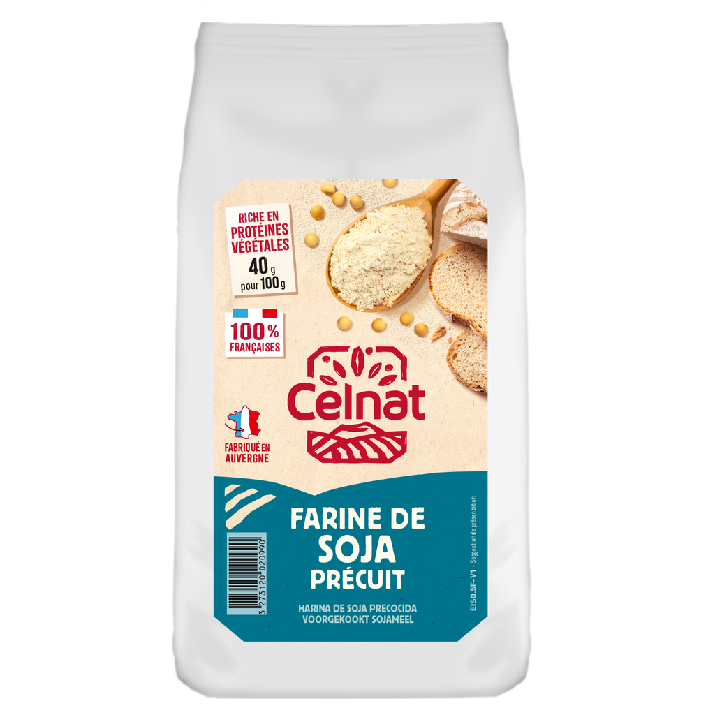 Farine de soja précuit BIO 500 gr — Carton de 6 pces