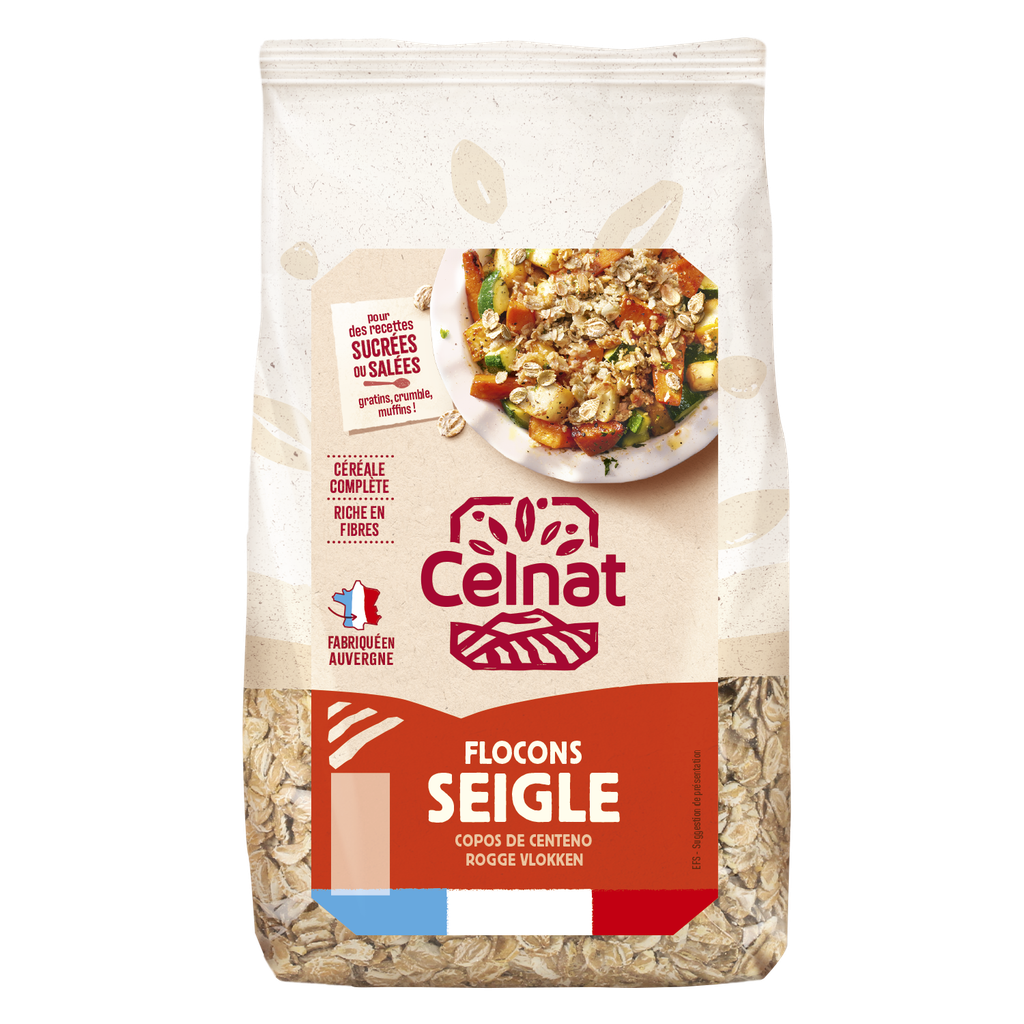 Flocons de seigle BIO 500 gr — Carton de 6 pces