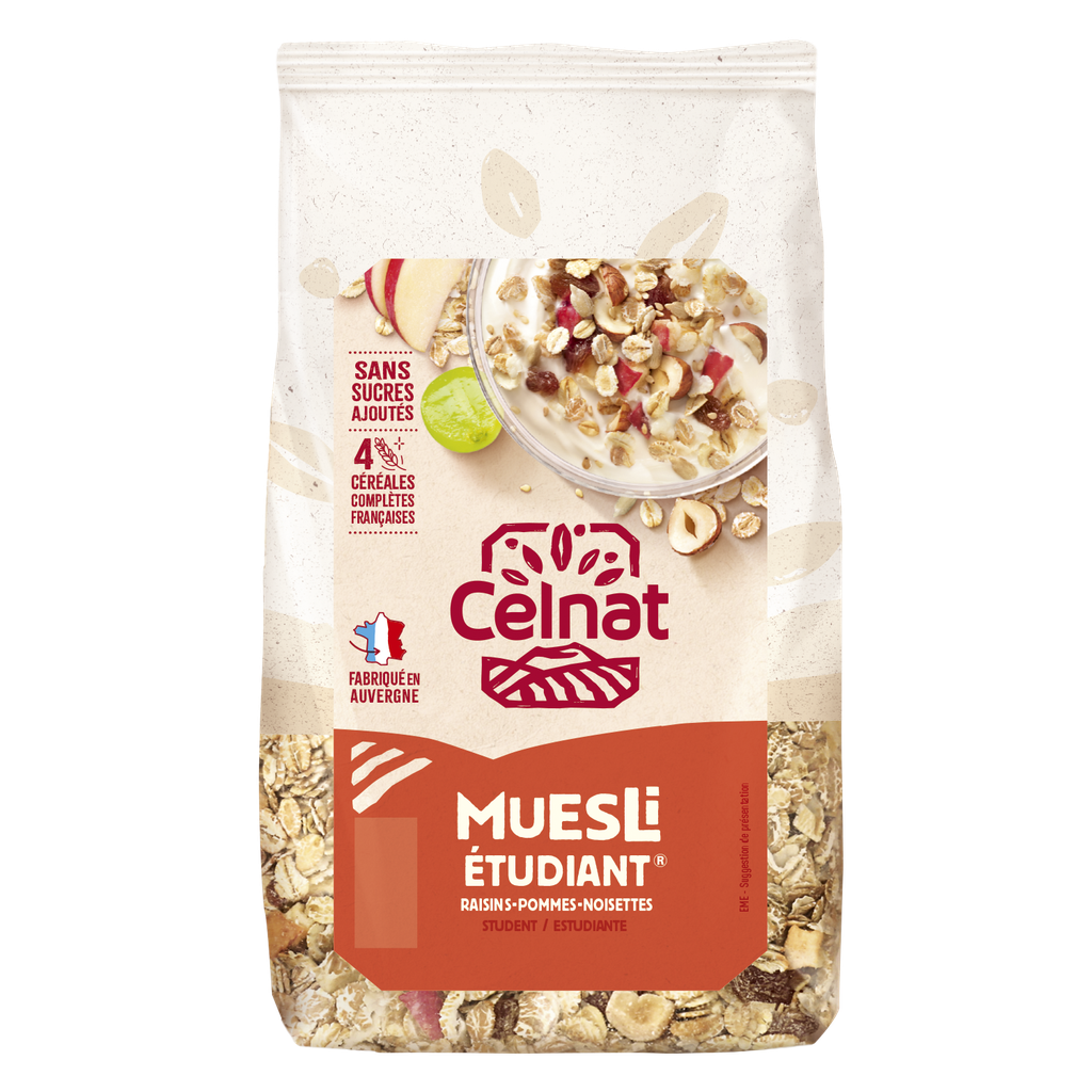 Muesli étudiant BIO 500 gr — Carton de 12 pces