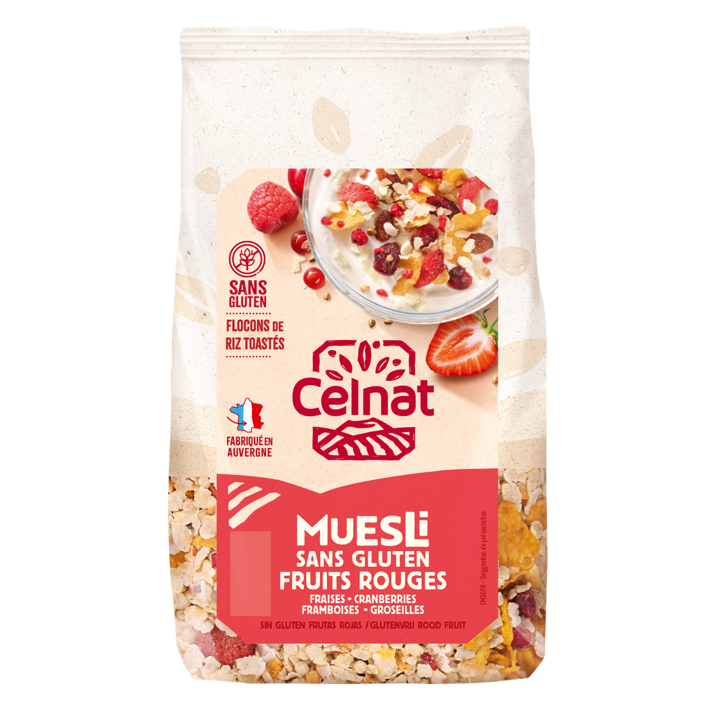 Muesli sans gluten fruits rouges BIO 375 gr — Carton de 6 pces