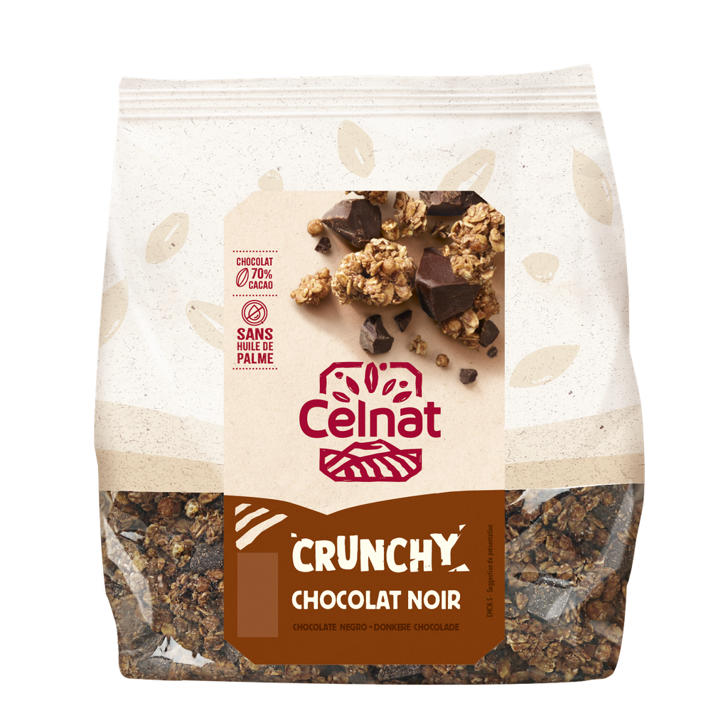 Crunchy chocolat noir BIO 500 gr — Carton de 6 pces