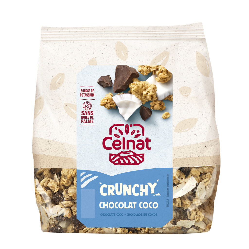 Crunchy Chocolat Coco BIO 500 gr NOUVEAU — Carton de 6 pces