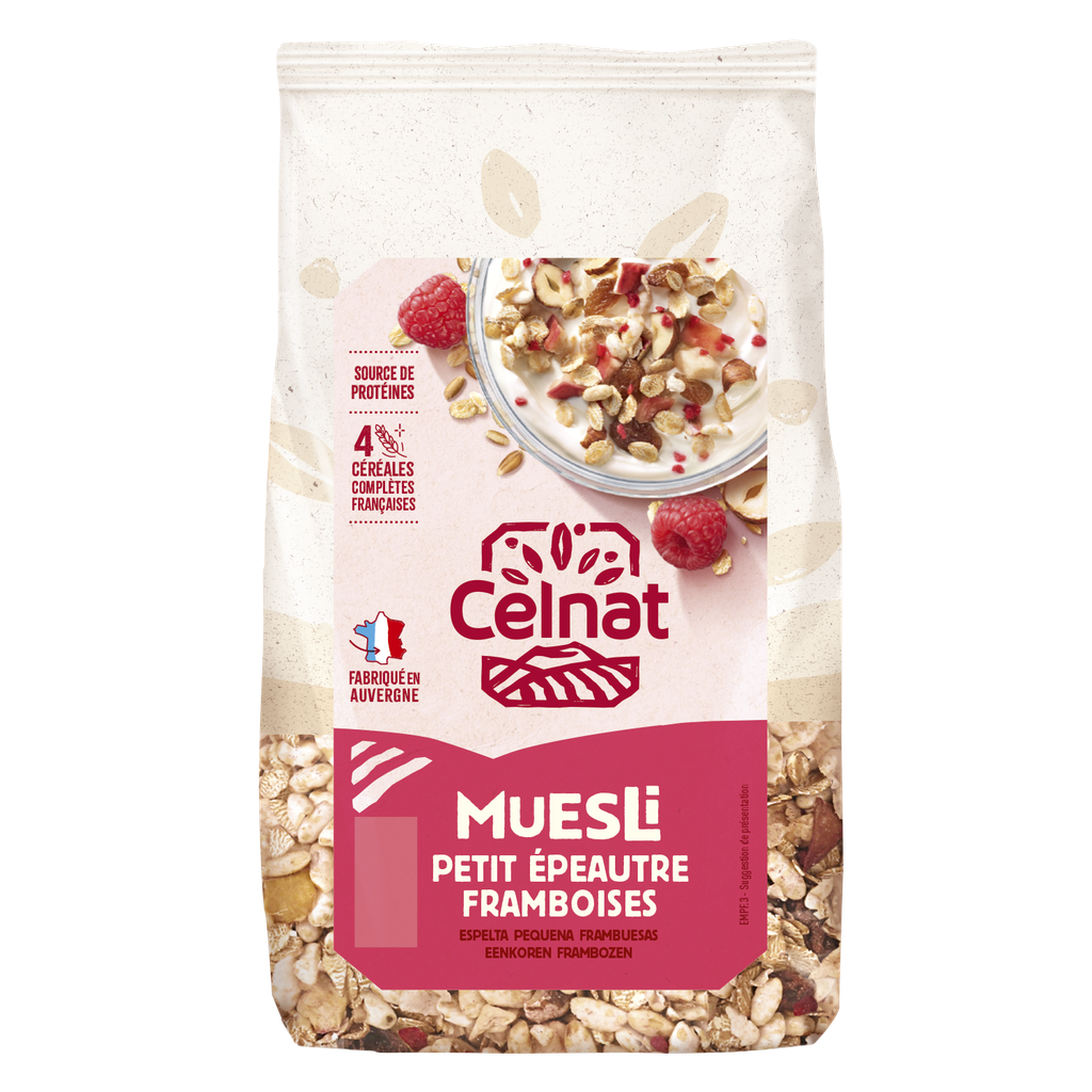 Muesli petit épeautre framboise BIO 6 x 375 gr