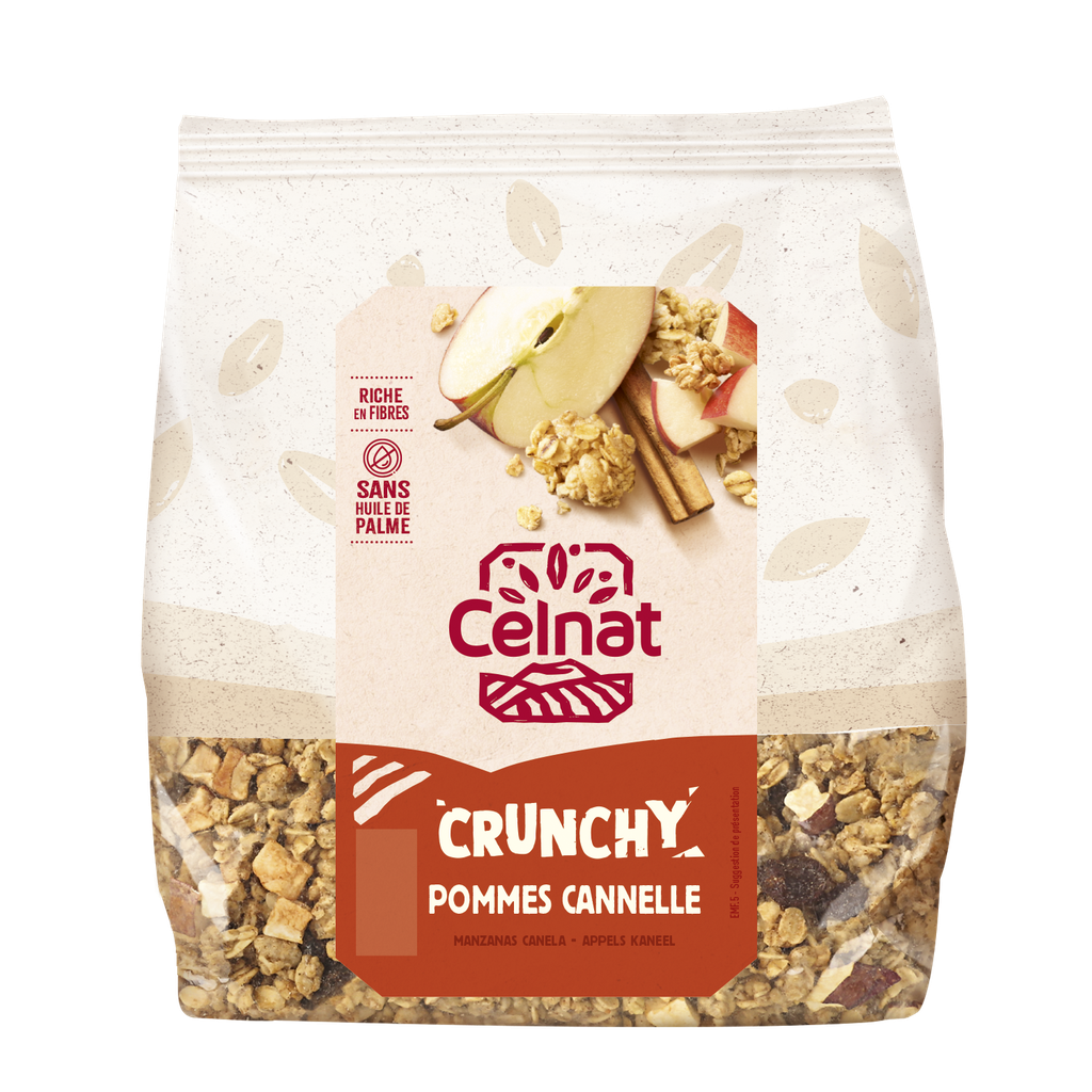 Crunchy pomme cannelle BIO 500 gr — Carton de 6 pces