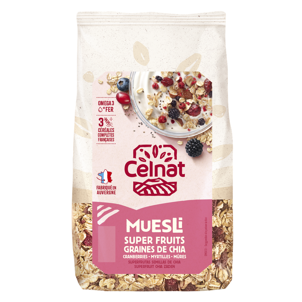 Muesli Super fruits graines de chia BIO 6 x 375 gr