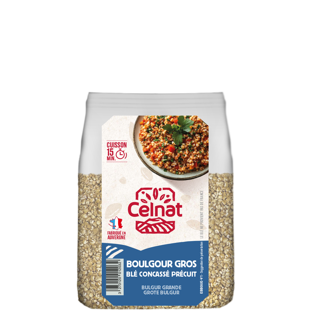 Boulgour gros demi-complet BIO 500 gr — Carton de 6 pces