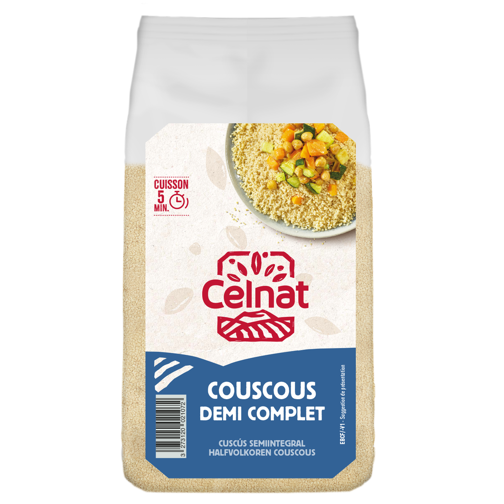Couscous demi-complet BIO 1kg — Carton de 6 pces
