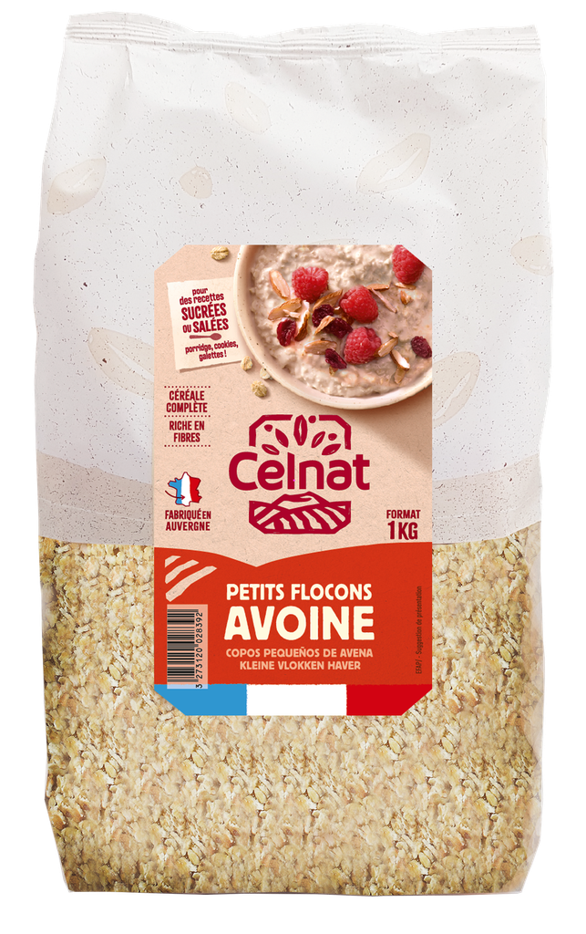 Petits flocons d'avoine BIO 1 kg — Carton de 6 pces
