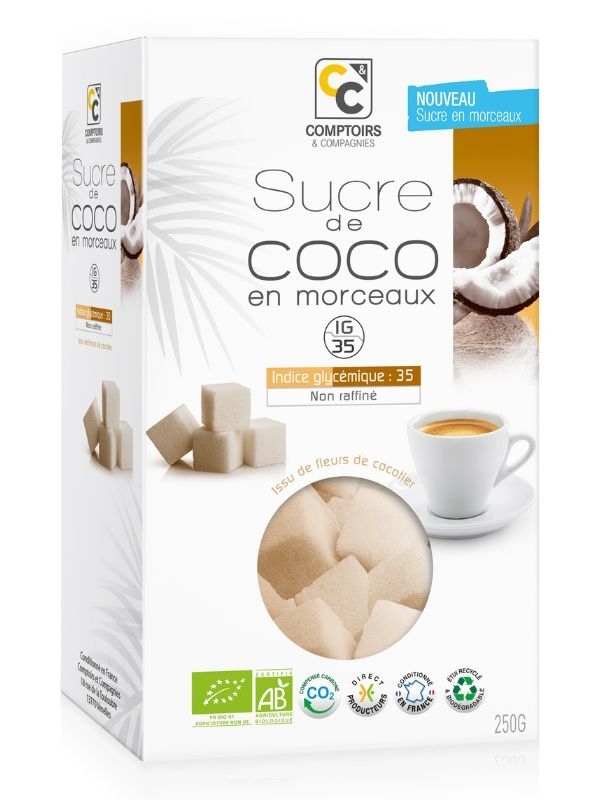 Sucre de fleurs de coco BIO en morceaux 12 x 250 gr