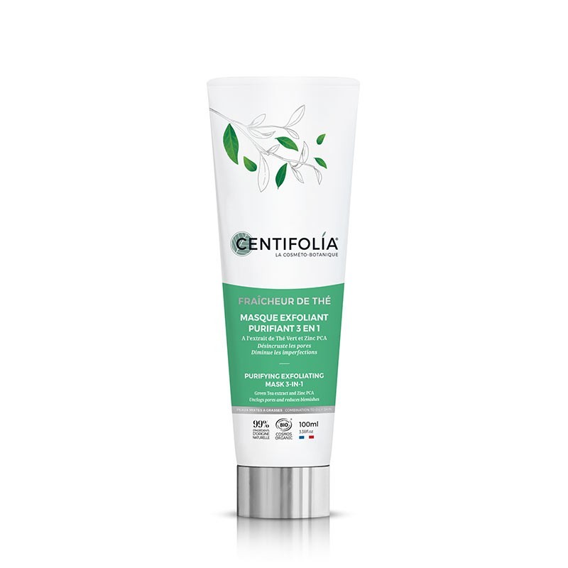 Masque exfoliant purifiant 3en1 - Fraîcheur de Thé BIO 100 ml — Carton de 6 pces