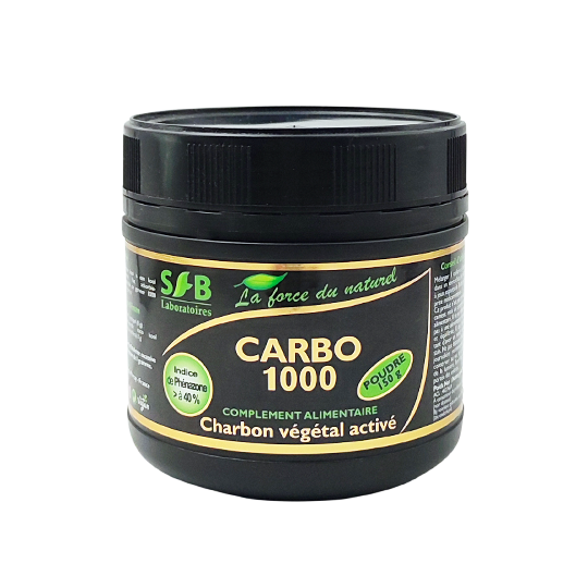 Carbo 1000 - Charbon végétal poudre activé 3 x 150 gr (NUT 1265/19)
