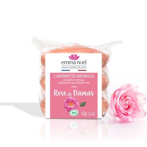 Savonnette Rose de Damas BIO 6 x