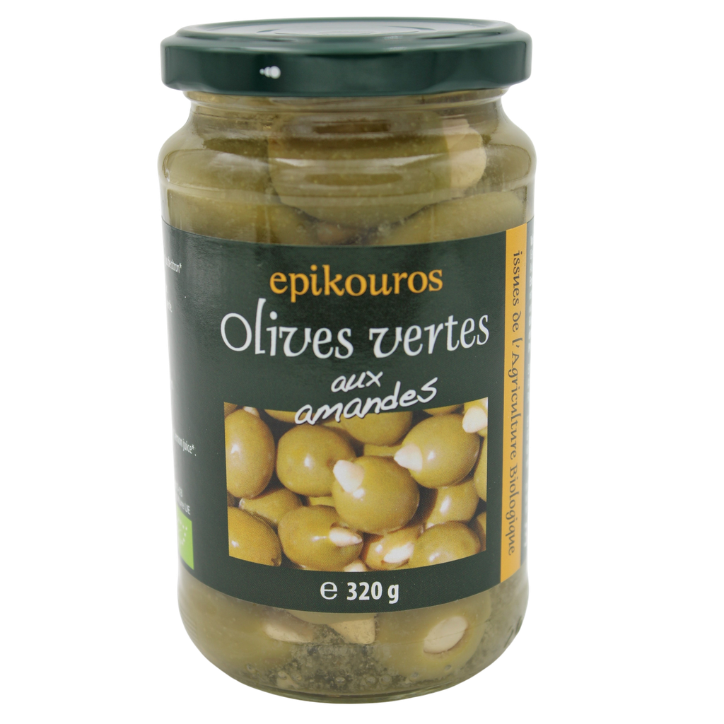 Olives vertes farcies aux amandes BIO 6 x 340 ml