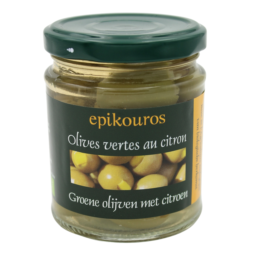 Olives vertes farcies aux citron BIO 6 x 212 ml